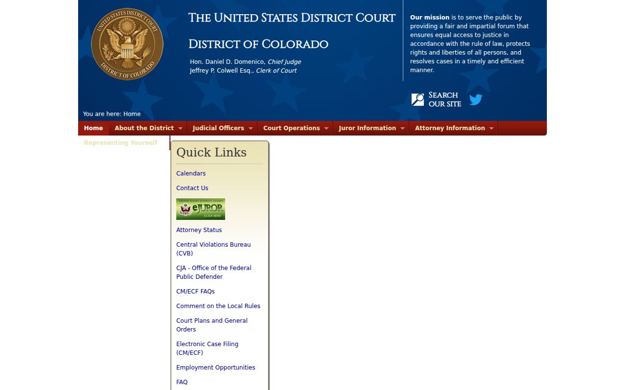 Federal court dockets for the District of Colorado
