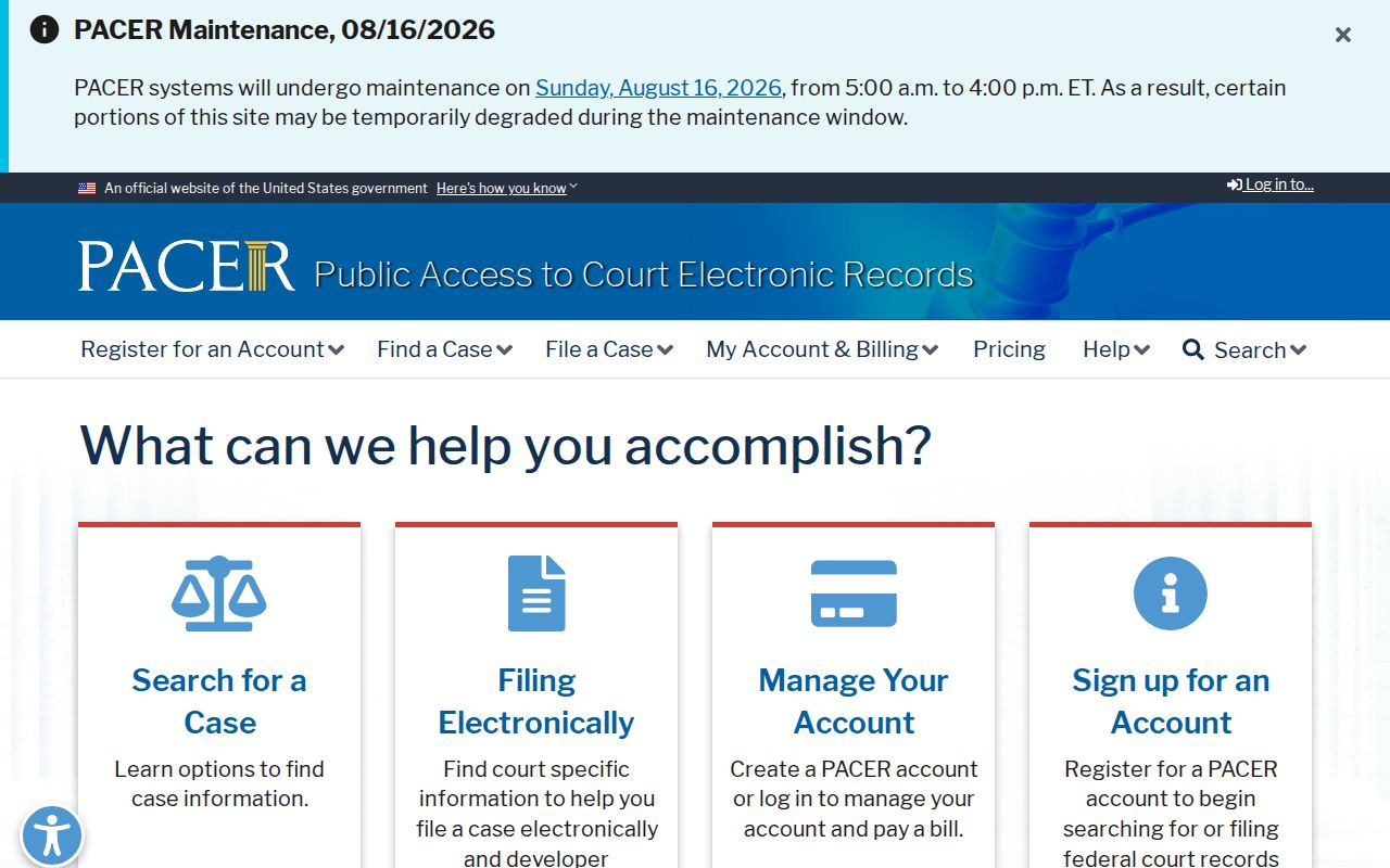 PACER search for federal Colorado court records