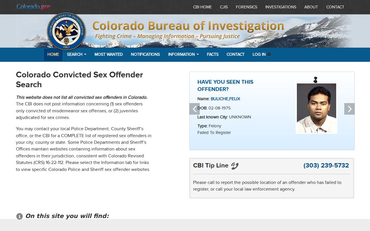 Colorado warrant records research through the CBI public registry